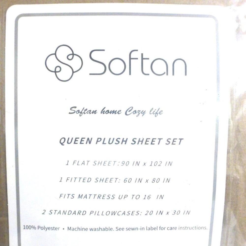 16" Mattress Queen Size BED SHEET SET FLEECE Sheet Set Pillow Case Fitted